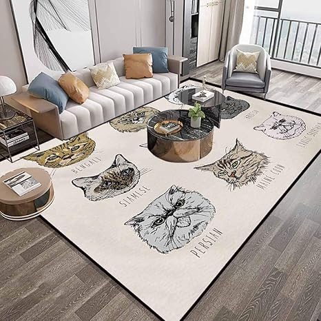 Indie Area Alfombra de 5 pies x 7 pies 2 pulgadas, diferentes razas de