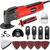 SHALL Oscillating Tool, Oscillating Multitool Kit, 3° Oscillation Angle, Easy Change & Kickback Protection, 6 Variable Speeds