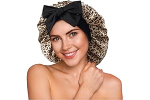 YFONG 100% 22 Momme Mulberry Silk Bonnet for Sleeping Women, Double-Layer Silk Sleep Bonnet with Adjustable Straps Non-Slip