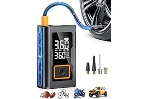 PUFLAT Tire Inflator Portable Air Compressor,Portable Tire Inflator for Car,Compact Air Pump for Car Tires,Bicycle,Rechargeable Air Pump with Digital Pressure Gauge and LED Light