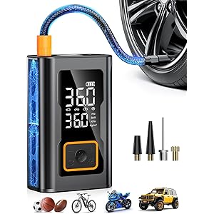 Tire Inflator Portable Air Compressor,Portable Tire Inflator for Car,Compact Air Pump for Car Tires,...