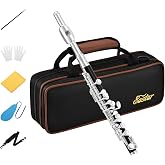 Eastar Key of C Beginner Student Piccolo, Case Full Kit, Black, EPC-3S