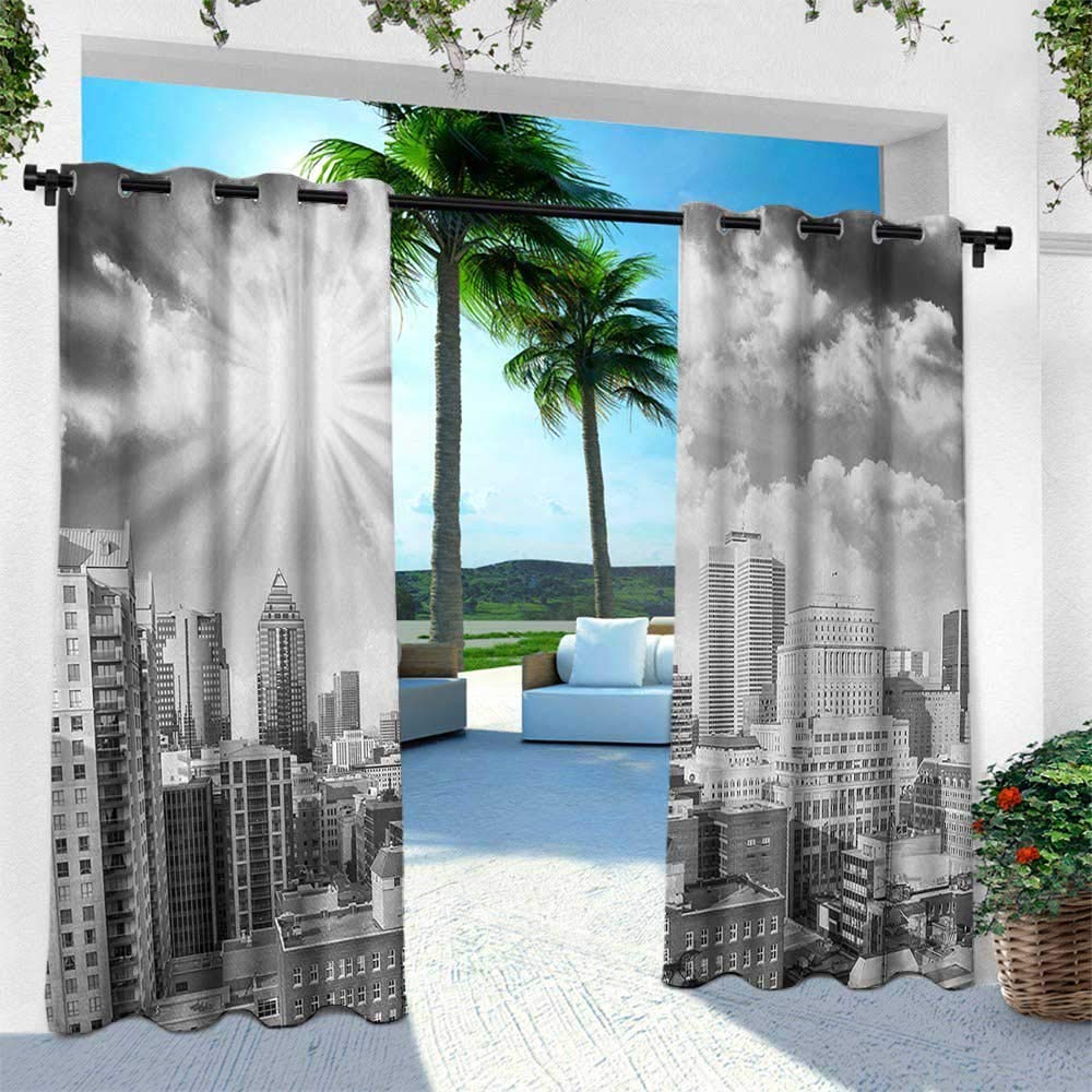 Amazon Com Hengshu Black And White Outdoor Curtain For Patio