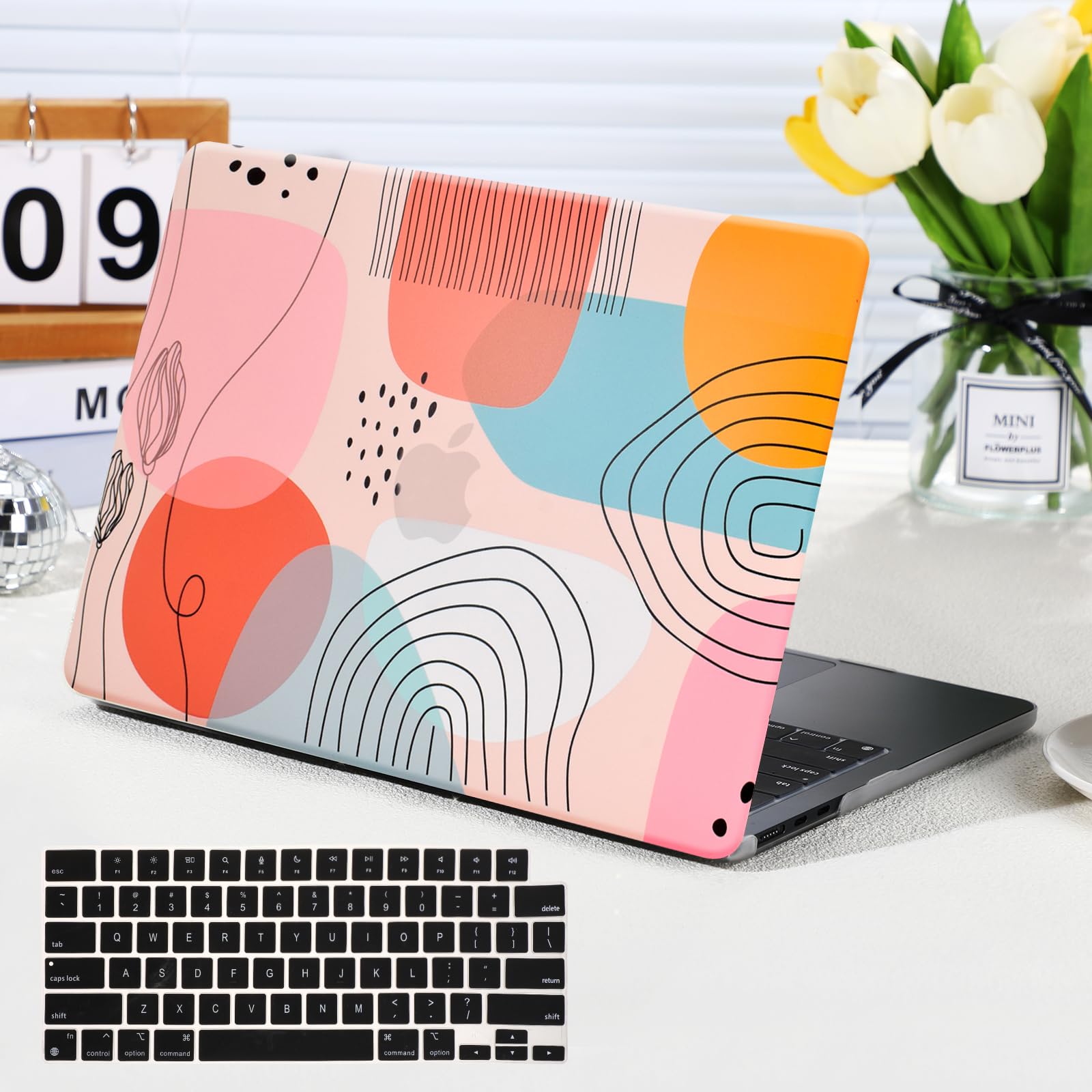Photo 1 of Funut MacBook Air 13 inch M1 Case with Touch ID, Plastic Hard Shell & Keyboard Cover, Morandi Colour