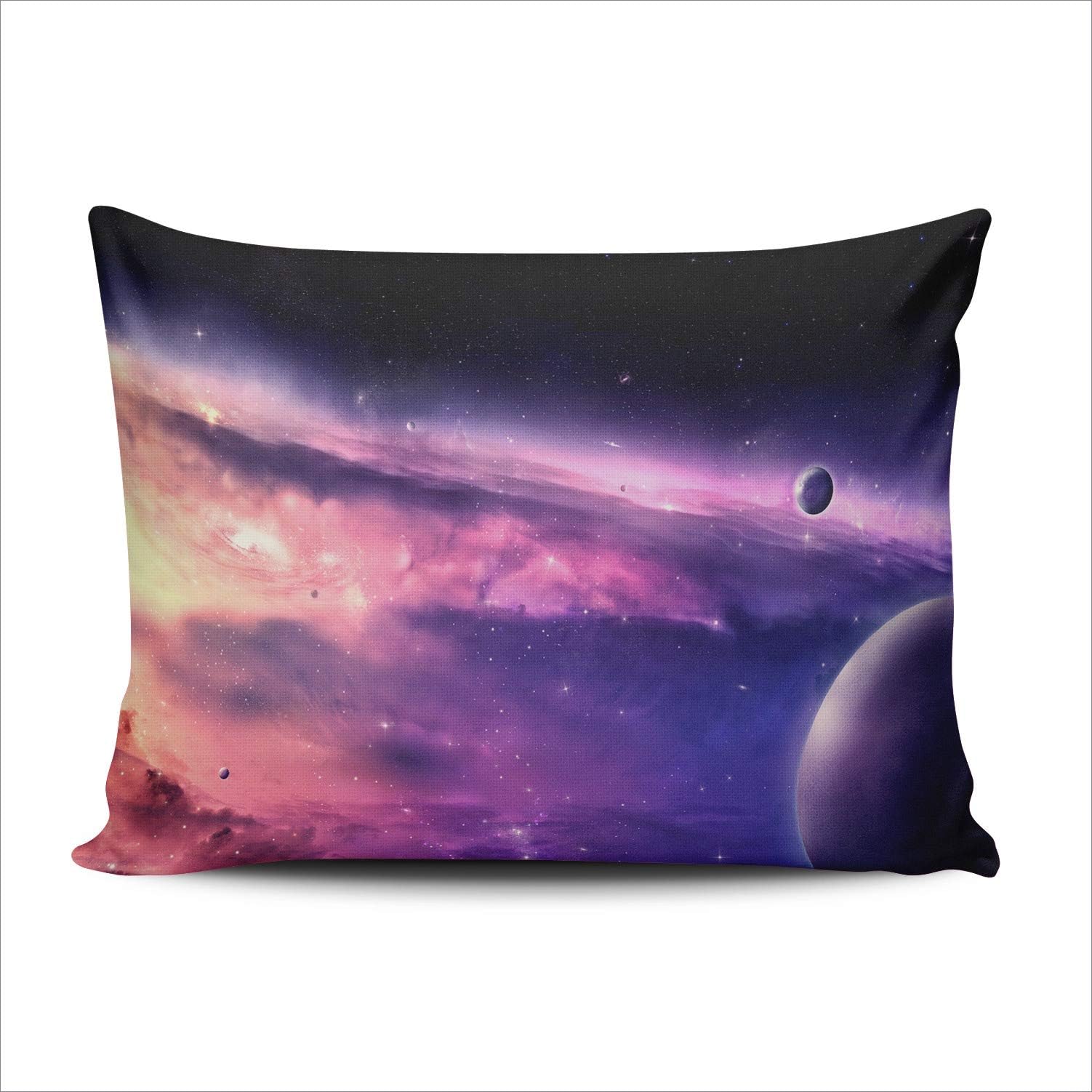 SALLEING Fashion Home Decor Pillowcase Universe Scene in Outer Space Boudoir Throw Pillow Cover Cushion Case 12x16 Inches One Sided Print