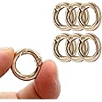 Augiimor 6Pcs Durable Spring O Rings, Premium Zinc Alloy Round Spring Clips Strong Metal Split Rings for Purses, Keyring and Handbag(Gold, Inner Dia:11mm/0.43 inch,Outer Dia: 18mm/0.7 inch)