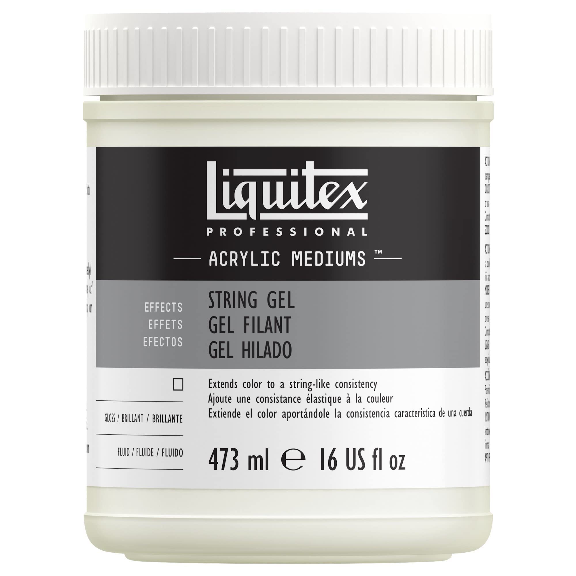 Liquitex Clearance Professional String Gel Effects Medium, 473 ml, transparent, 9116