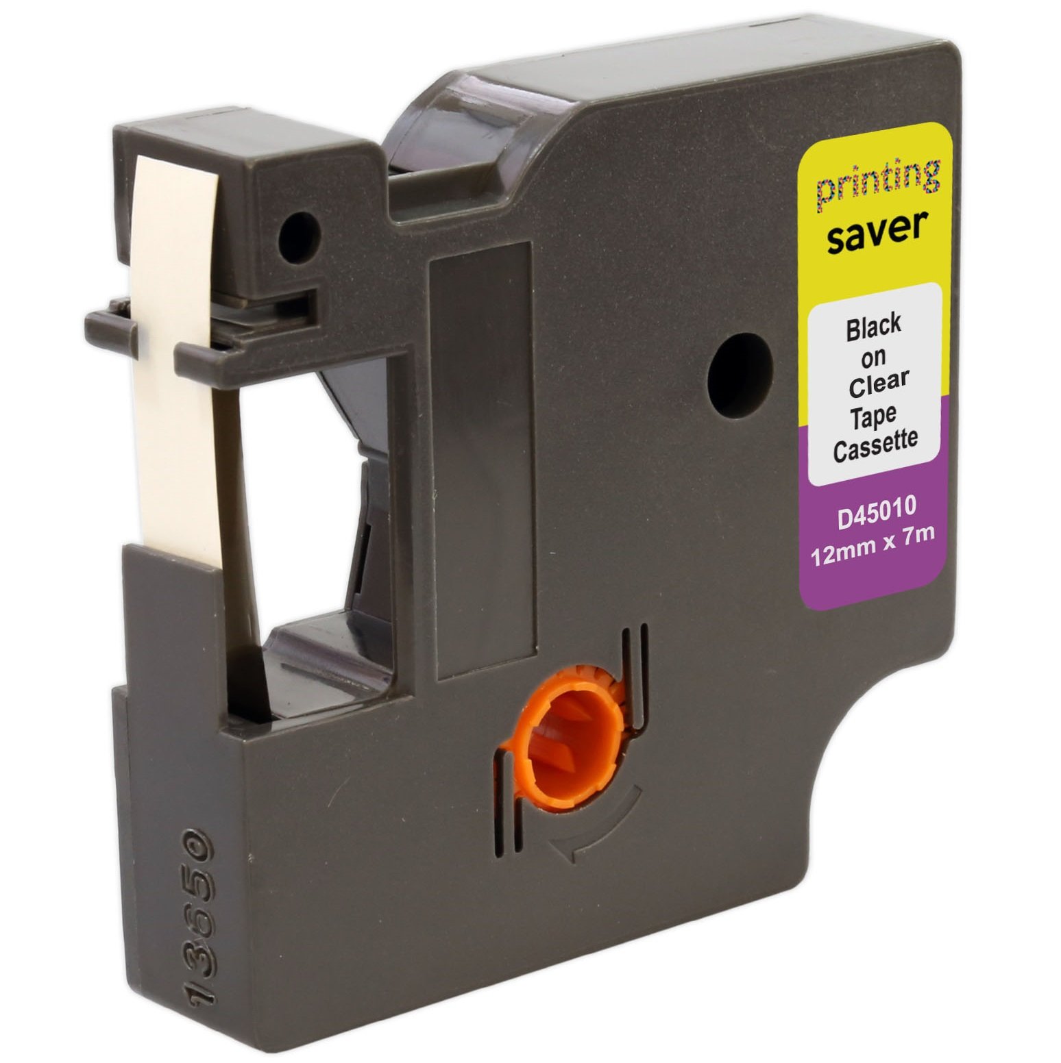 2 Compatible 45010 12mm x 7m Black on Transparent Standard Labelling Tapes for LabelManager 160 210D 220P 280 360D 420P 450 500TS PnP MobileLabeler LabelPoint LabelWriter 450 Duo