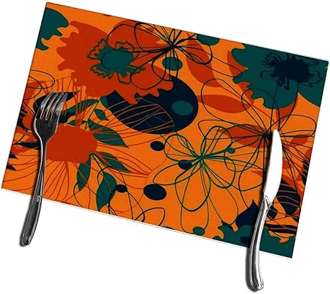 Amazon ダイニングテーブル用プレースマットおやすみイラスト6個セット洗えるお手入れが簡単プレースマット12 W X 18 L インチ ランチョンマット オンライン通販