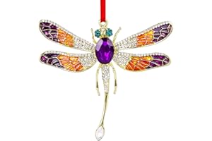 WhatSign 2025 Dragonfly Christmas Ornaments - Metal Purple Ornaments for Christmas Tree Decorations Colorful Keepsake Gifts for Women Girls Kids Nature Lovers
