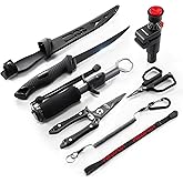 Piscifun 6pc Fishing Tool Kit, Fishing Line Spooler, Stainless Steel Pliers, Fillet Knife, Braid Scissors, Aluminum Fish Gripper, Lanyard, Fishing Gear Gifts for Men Women