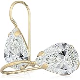 14K Solid Gold Earrings - Gemstone Earrings for Women - 14K Gold Earrings for Women - Birthstone Earrings - Teardrop Earrings for Women - Gold Dangle Earrings - Small Dainty Earrings