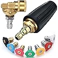Mudder 4000 Psi Power Rotating Pressure Washer Tips Turbo Nozzle with 1/4" Quick Connector and 4500 Psi Pivoting Coupler and 7 Pcs Spray Nozzle Tips Kit Multiple Degrees