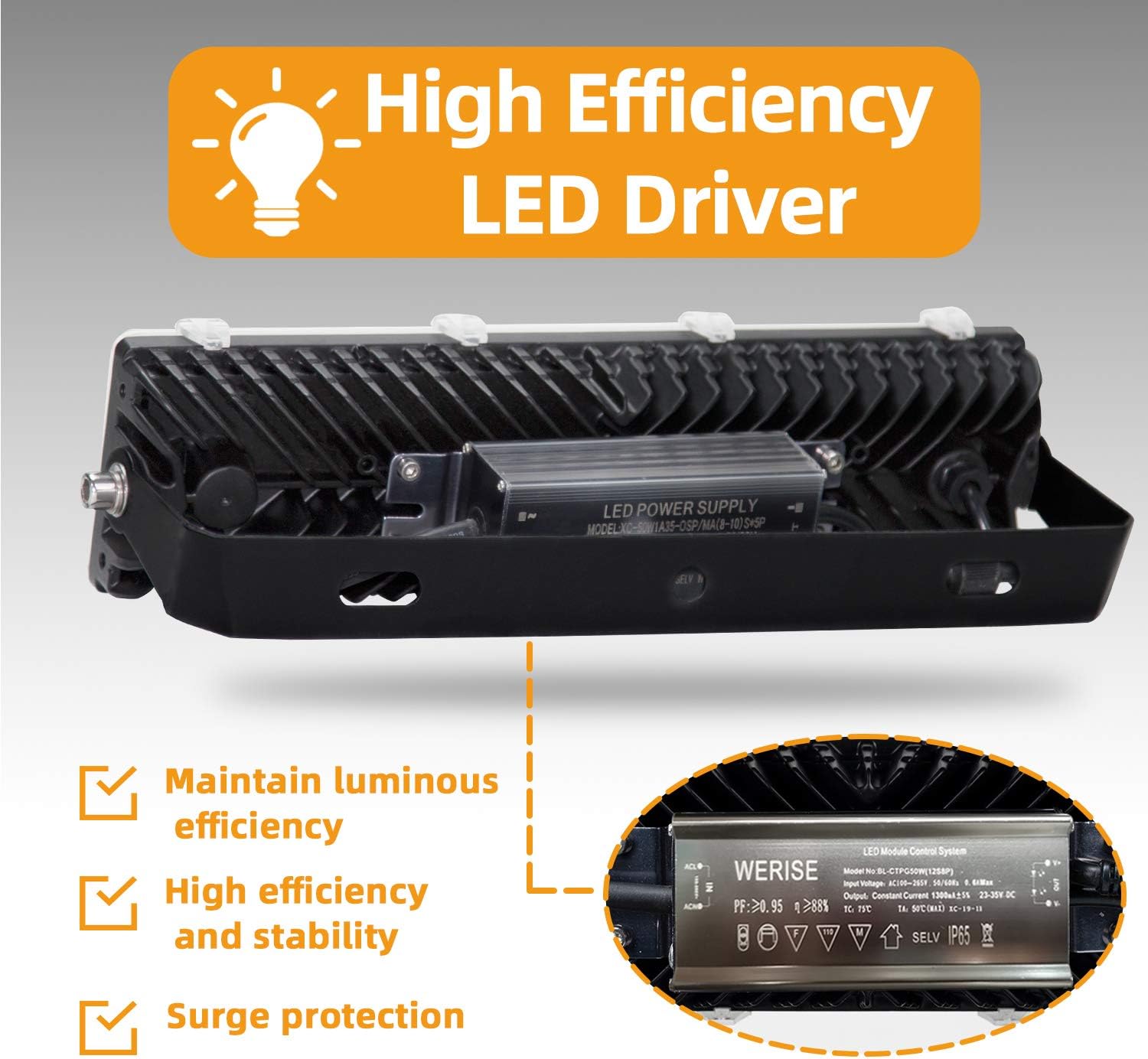 50W LED Flood Light Outdoor, 7000lm Super Bright Security Lights, IP66 Waterproof Outdoor Flood Light, 6500K Daylight White Floodlight for Yard, Garden, Playground, Basketball Court - - 