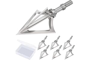 Bombrooster Archery Broadheads 100/125 Grain Stainless Steel Fixed Blade Broadheads for Crossbow Recurve Bow and Compound Bow