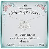 MOM & THREE DAUGHTERS Infinity Heart Necklace| Gift for Aunt, Niece, or Loved Ones| 925 Sterling Silver Necklace for Women|18" Chain |22mm x 22mm Charm