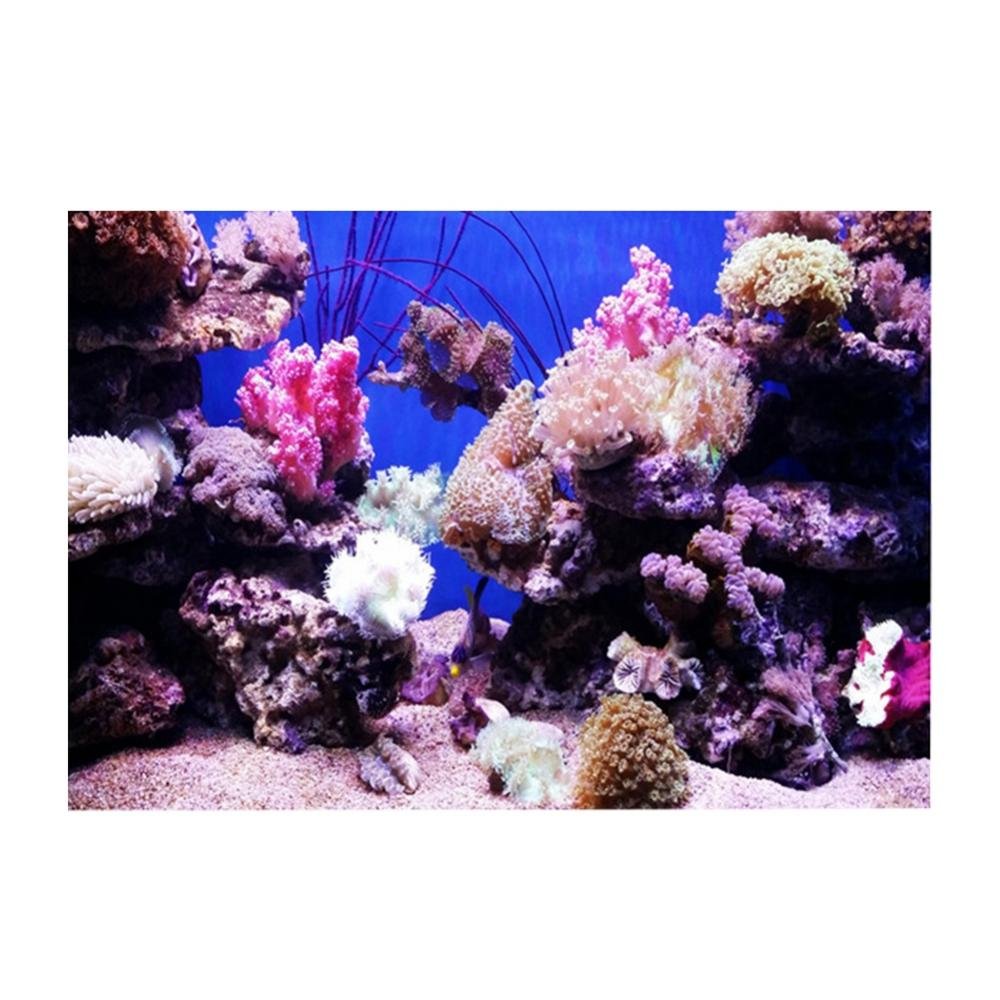 Aquarium Wallpaper HD Ocean Sea Backdrop Coral Wallpaper 3D Effect Sticker Underwater World Background Decoration for Aquarium(61 * 30cm)