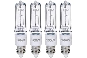 GMY JDE11 120V 100W T4 Mini Candelabra Base 2800K Clear E11 Light Bulbs for Ceiling Fan Light, 4Pack