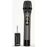 Bietrun Wireless Microphone Only for Mic Input, UHF Metal Dynamic Mic | with Rechargeable Receiver (Work 4hs), 160ft Range, for Karaoke Machine, Amplifier Speaker, Mixer, Church