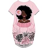 AZPSRT Fashion Women's African American Art Print Dress Casual Loose Dresses
