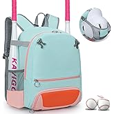 KAVIGOR 2026 Youth Baseball & Softball Bag | Ultra-Light Tball Backpack with Shoe Compartment & Helmet Holder | Skin-Soft Fabric