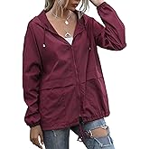 JMinger Women's Raincoats Lightweight Waterproof Windproof Adjustable Windbreaker Rain Jackets Hooded with Pockets S-XXL