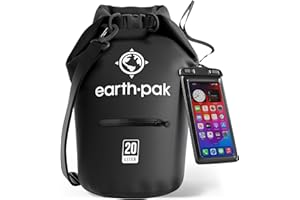 Earth Pak Waterproof Dry Bag with Zippered Pocket - Waterproof Dry Bag Backpack Keeps Gear Dry