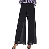 Alex Evenings Womens Wide Leg Chiffon Dress Pant for Mother of The Bride, Elegant Party Outfit (Petite and Regular Sizes)