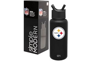 Simple Modern Officially Licensed NFL Water Bottle with Straw Lid Insulated Stainless Steel Thermos Gift | Summit Collection | 32oz