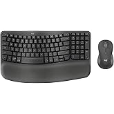 Logitech Wave Keys MK670 Combo, Wireless Ergonomic Keyboard with Signature M550 L Wireless Mouse, Comfortable Natural Typing, Bluetooth, Logi Bolt, for Multi-OS, Windows/Mac - Graphite