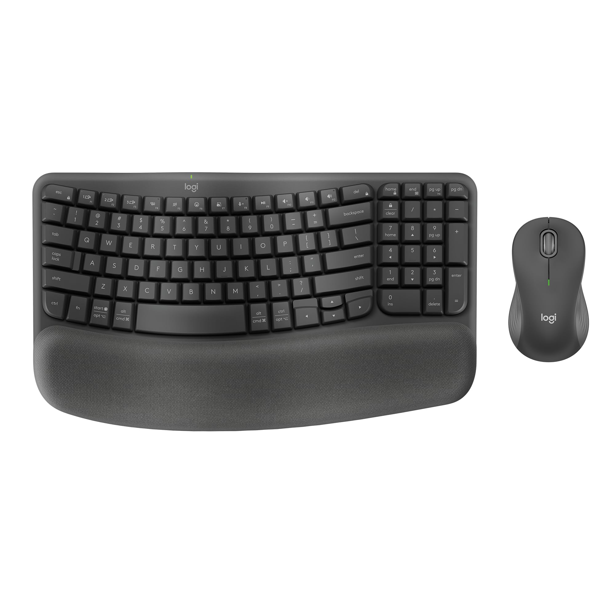 Photo 1 of Logitech Wave Keys MK670 Combo, Wireless Ergonomic Keyboard with Signature M550 L Wireless Mouse, Comfortable Natural Typing, Bluetooth, Logi Bolt, for Multi-OS, Windows/Mac - Graphite