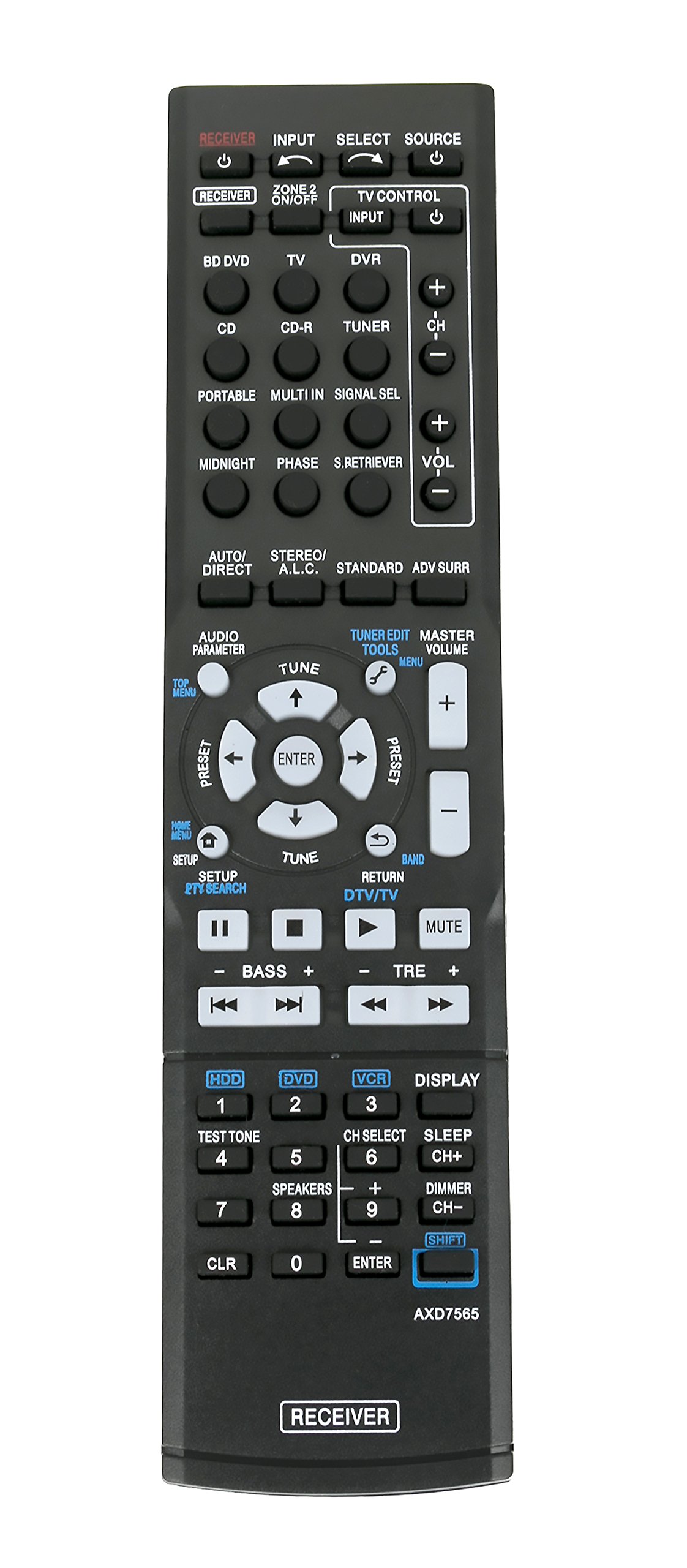 Photo 1 of New AXD7565 Replace Remote fit for Pioneer VSX-324-K AXD7565 VSX-819H VSX-828-S VSX-921 Home Theater Audio Video Receiver System