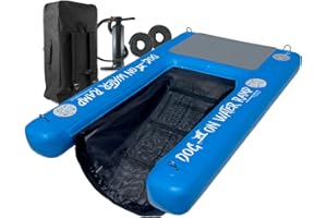 POP Dog on Water Ramp for Boat, Dock, or Pool. for Dogs up to 200 lbs to Easily Climb Out of The Water. Floatable. Includes Pump, Carry Backpack, Rope. 2025 Model