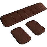 AUHOKY 2 Sets Ergonomic Computer Wrist Pad - Long & Short Size Combination Keyboard Rest Elbow Support Mat for Office, Desktop, Working, Gaming - Memory Foam Relieve Elbow Pain (Brown)