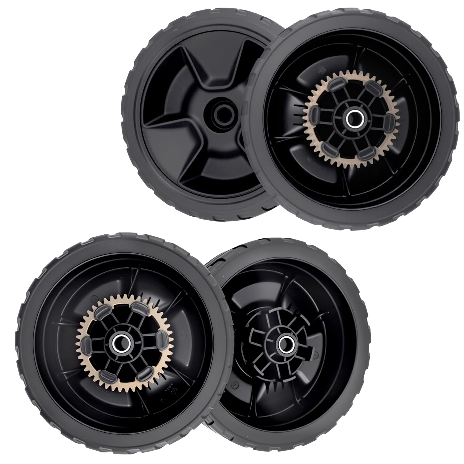 Photo 1 of 4 Pack Lawn Mower Wheels Kit with 8 Inch Rear and Front Wheels for Honda HRN216, HRN216 VKA, HRN216 VLA, HRN216 VYA Push Mower Wheel Tire Replace# 42710-VR8-N00ZA, 44710-VR8-N00ZA