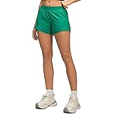 MCEDAR Women's Low Waisted Running Shorts 4" with Mesh-Lined Active Workout Quick Dry Gym Athletic Sports Short Zip Pocket