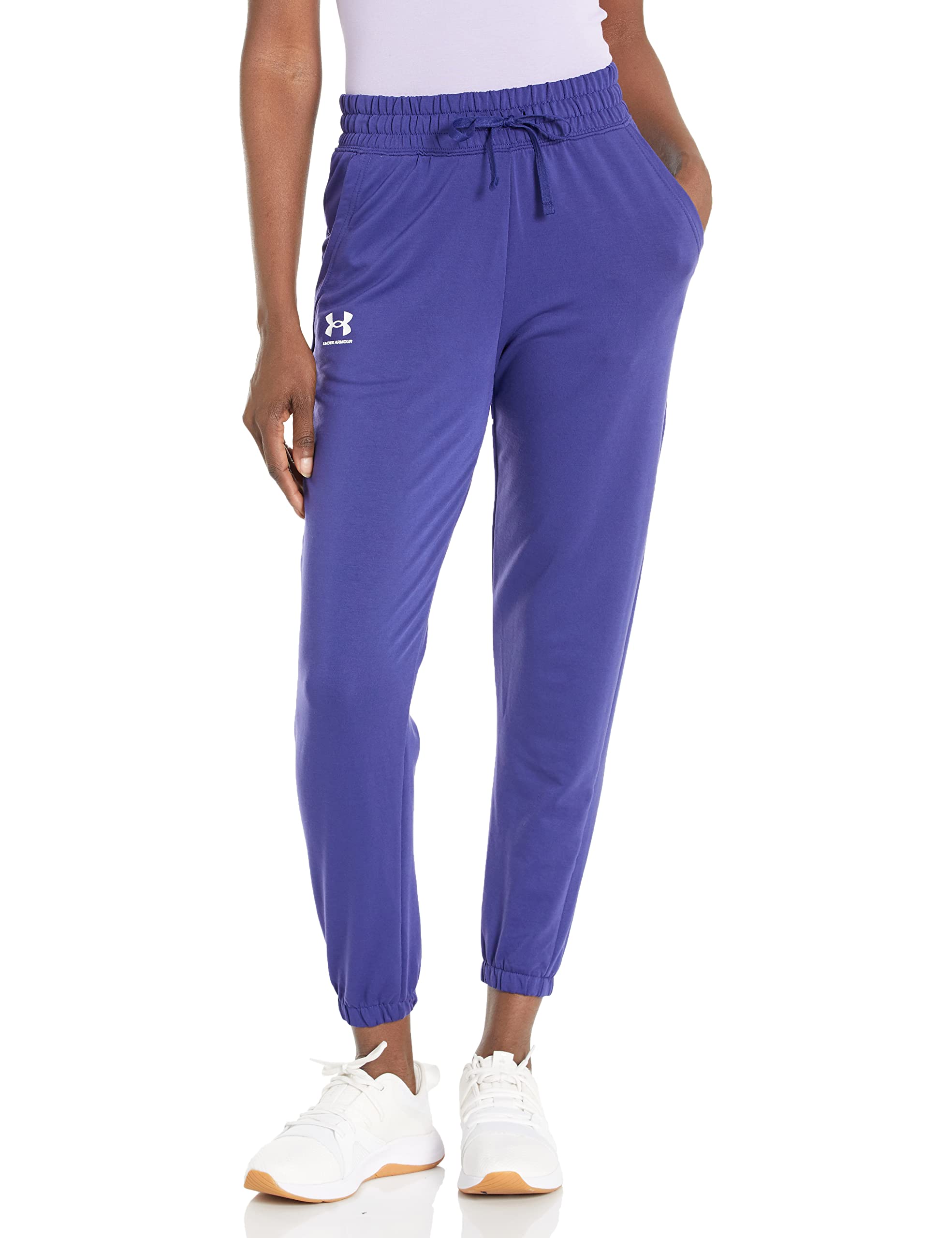 Under Armour Women's Rival Terry Joggers, (468) Sonar Blue / / White, 1X Image