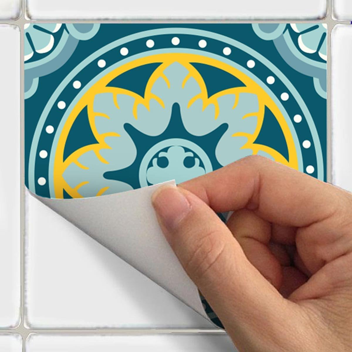 Ambiance Sticker Self-Adhesive Decorative Wall Decal Cement Tile for Bathroom and Kitchen Glasgow - Pack of 9 Stickers of 15 x15 cm - Image 4