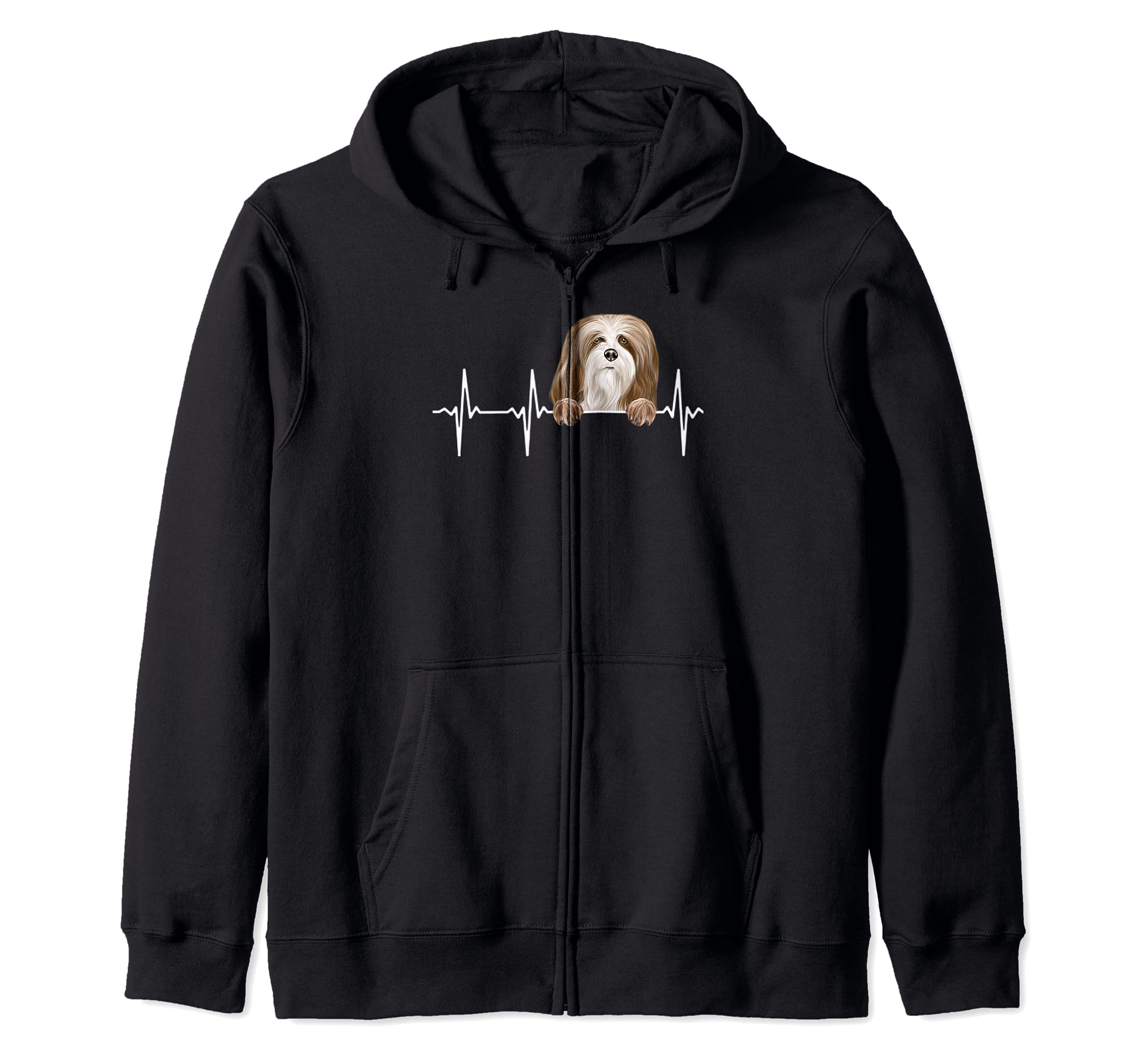 Funny Dog Heartbeat For Lhasa Apsos Lovers Zip Hoodie