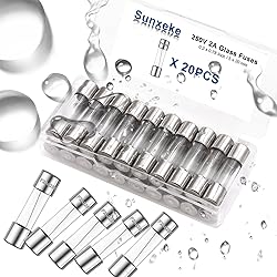 Sunxeke 20PCS F2AL250V 5 x 20mm Fast Blow Glass