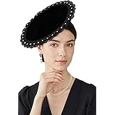 Coucoland Fascinators Hats for Women - Tea Party Cocktail Kentucky Fascinator Elegant Flat Derby Hat with Hair Clip for Party