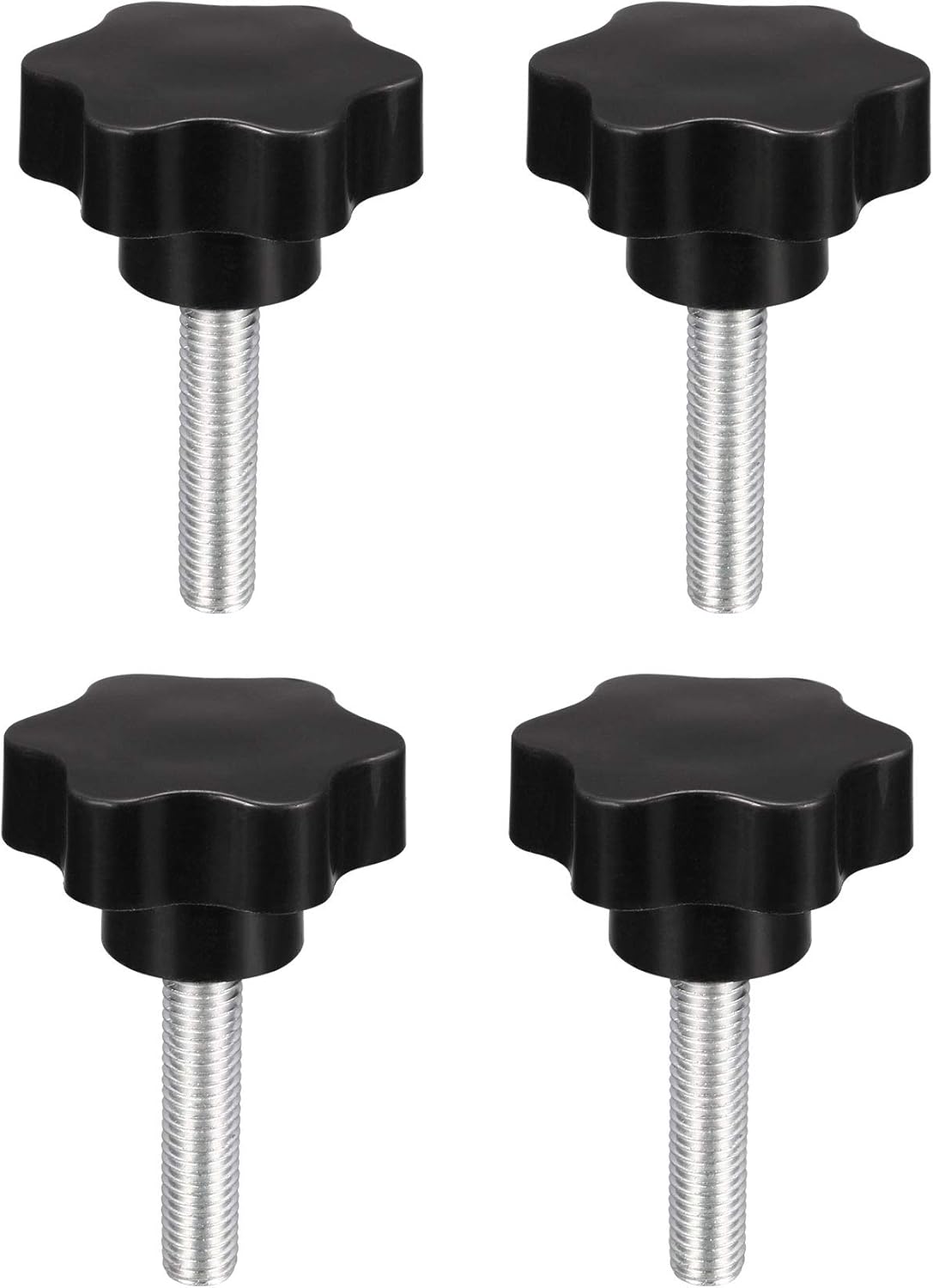 uxcell Clamping Screw Knob, 48mm Dia Plum Hex Shaped Grips Star Knob M10 × 45mm Male Thread