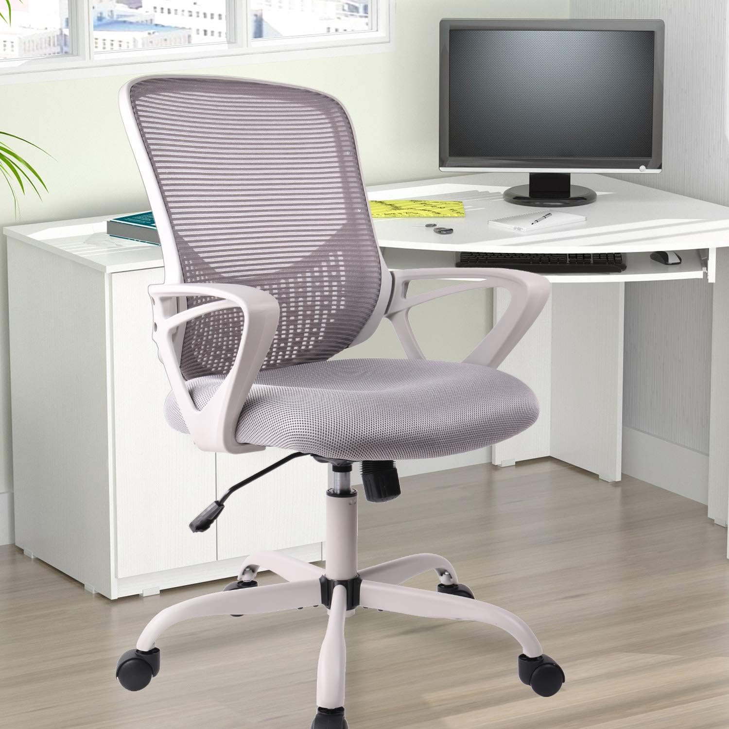 Office Chair, Ergonomic Desk Chair Computer Task Chair Mesh with Armrests Mid-Back for Home Office Conference Study Room, Gray: Kitchen & Dining
