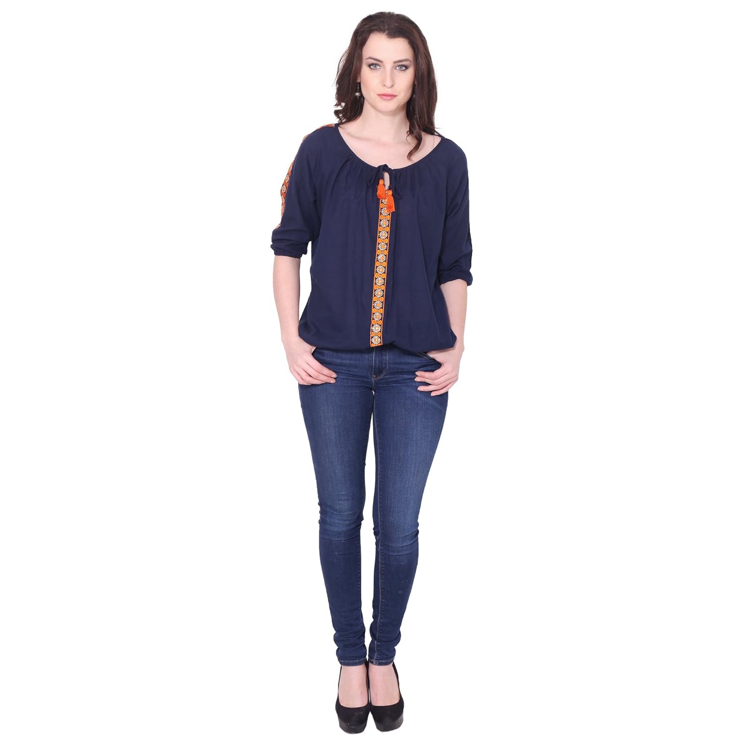 aania beautiful embroidered exclusive casual cotton women's top