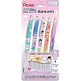 Pentel EnerGel RTX Liquid Gel Pen, Kawaii Tokyo Designs, (0.7mm), Medium Line, Black Ink, Pack of 5 (BL77KWIPF5A)