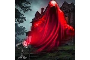 ASEOJOON Halloween Projector Lights Outdoor, 3D Dynamic Ghost Spider, Halloween Hologram Projector, Waterproof Halloween Light Projector for Window, Ground, Roof, Wall,Cemetery, Halloween Decor (Ghost)