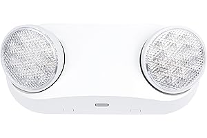 GRUENLICH LED Emergency Light with Battery Backup, 2 Adjustable Bug Eye Heads Lights, US Standard, AC 120-277V, Hardwired Commercial Emergency Exit Light for Business, 1-Pack