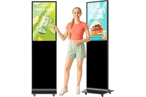 HomeTreeX 32'' Digital Signage Display Smart Android LCD Sign Kiosk Electronic Menu Board Advertising Display Screen Monitor HDMI WiFi USB 2K Media Video Player (Touchscreen,Black)