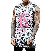 Mens Skull 3D Graphic Print Shirts Tank Tops Gym Workout Crew Neck Sleeveless Casual Shirts Tops