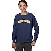 Little King NCAA Youth Boys Crewneck Sweatshirt with Tackle Twill Letters-Team Colors (YS YM YL YXL)